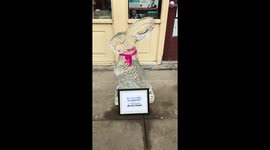Rabbit Ice Sculpture at Ice Festival