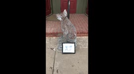 Dog Ice Sculpture at Ice Festival