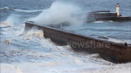 Two people and a dog dice with death during 'Weather Bomb' storm
