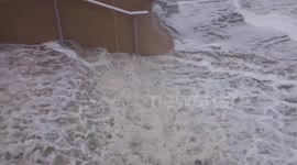 Blackpool seaside flooded in 'weather bomb'