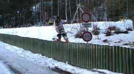 Snowboarder slams into signpost in Austria