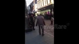 Groovy grandpa dances in Middlesbrough town centre