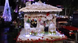 Christmas Snow House Made of Rice
