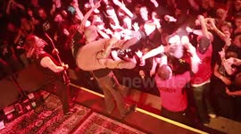 Failed stage dive at heavy metal concert in Canada