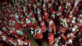 5,000 joggers take part in Santa Run in Antwerp, Belgium