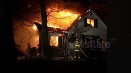 Homes burning in Wainfleet, Canada