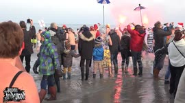 Freezing bath on New Year's Day in France