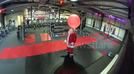 Santa works out in London
