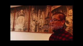 Expert paper cutting three-dimensional Buddha