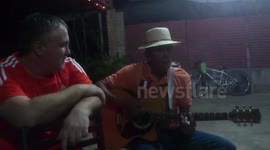 American, Robert singing a Filipino Capampangan song with ease