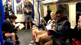 Trouserless riders on London Underground - 2015