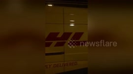 DHL courier convoy in bumper-to-bumper pileup on German highway