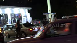 Fight turns into shootout at gas station Downtown Austin TX. 2018