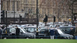 Black cab drivers block Parliament Square in protest