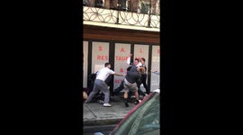 Victorious Patriots fans batter each other after Super Bowl victory parade