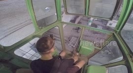 Boys discover, drive huge Soviet-era machine during risky abandoned factory trip
