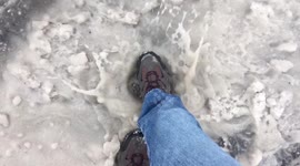 Ontario ice storm covers roads in 'custard-like' slush