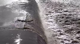 January thaw in Ontario makes for wild rushing water and flooding in the mild winter weather after a polar vortex freeze last week