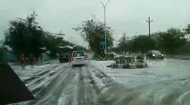 Hailstorm & snow fall in Noida NCR Northern India