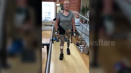 Nurse who lost leg after traumatic accident takes up rock climbing