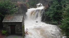 UK due 70mph winds as Lake District rivers become raging torrents