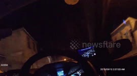 Thieves smash into police while dragging ATM