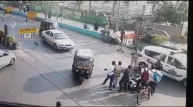 Watch – Speeding Bike rider hit policeman at police checkpoint in Mumbai