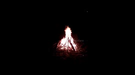 Midnight Noiseless Campfire in Kuakata Sea Beach Enjoying Fireplace by The Beach