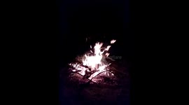 Night Campfire in Kuakata Sea Beach Enjoying Fireplace by The Beach