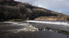 Landrover off roading.  Crossing the river tavy ,Devon uk
