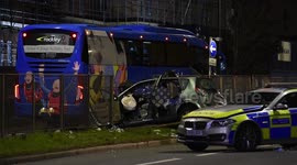 Two dead as car ploughs into coach after police pursuit in west London