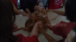 Yee Sang Tossing Ceremony During Chinese New Year