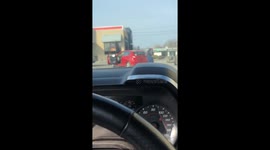 Two way accident lady is mad at the old man