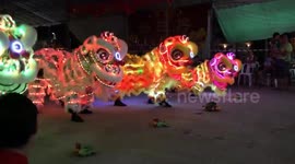 Dragon mascots in Indonesia for Chinese New Year celebrations