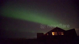 Bright bolide fireball meteor in aurora