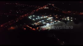 Huge fire engulf Hospital in Tamworth after patients fleeing the scene
