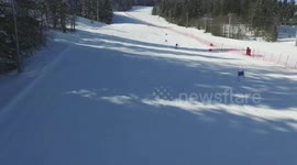 man skiing competition
