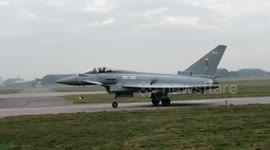 RAF Coningsby Taxi pasts and landing. (4K)