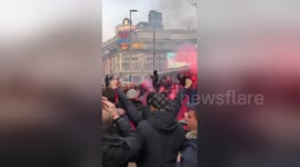 Carnage in Manchester as PSG fans hit the streets