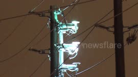 Power lines spark as Toronto ice storm causes electrical outages