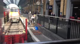 The Queen driven from platform one at King's Cross Train Station after arriving back in London following her winter stay in Sandringham, near King's Lynn Norfolk