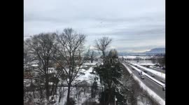 Construction in snow