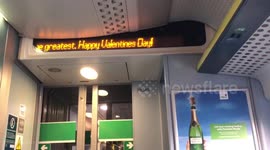 Cute Valentine's Day message on the train