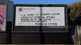New Jeremy Corbyn anti-Brexit billboard by Led By Donkeys appears in the London Borough of Islington
