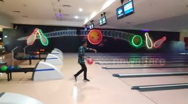 Playing Bowling Enjoying F**k Sign