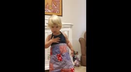 2 year old Says the American Pledge of Alligence