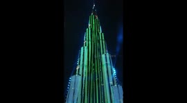 World's tallest tower Burj Khalifa puts on a spectacular laser and light show