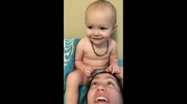 Toddler purposely FARTS on mom's head!
