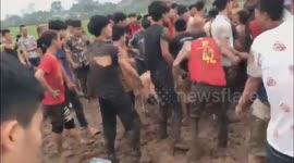 Thousands of people attended the festival fighting to rob the lucky ball