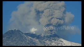 Mt Etna Volcano activity: huge columns of ash is causing troubles to the Catania Airport 4k video